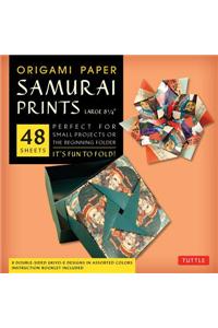 Origami Paper Samurai Prints, Large 8 1/4" [With Booklet]