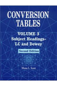 Conversion Tables: v. 3: Subject Headings-LC and Dewey