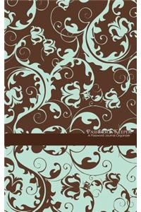 Password Keeper: A Password Journal Organizer (Blue & Brown Floral)