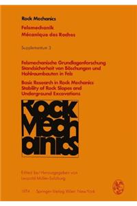 Felsmechanische Grundlagenforschung Standsicherheit von Boschungen und Hohlraumbauten in Fels / Basic Research in Rock Mechanics Stability of Rock Slopes and Underground Excavations