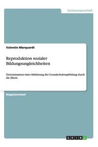 Reproduktion Sozialer Bildungsungleichheiten