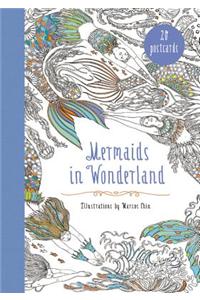 Mermaids in Wonderland 20 Postcards: An Interactive Coloring Adventure for All Ages