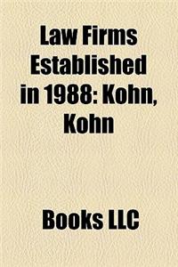 Law Firms Established in 1988: Kohn, Kohn