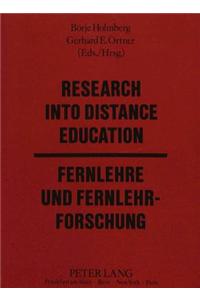 Research Into Distance Education / Fernlehre Und Fernlehrforschung: Contributions in English and German