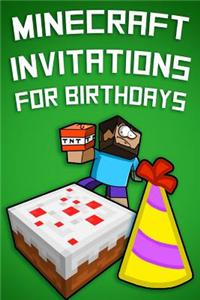 Minecraft Invitations for Birthdays