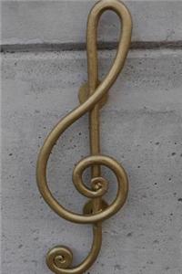 Elegant Gold Treble Clef Music Journal: 150 Page Lined Notebook/Diary