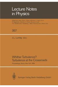 Whither Turbulence? Turbulence at the Crossroads