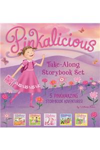 The Pinkalicious Take-Along Storybook Set: Tickled Pink, Pinkalicious and the Pink Drink, Flower Girl, Crazy Hair Day, Pinkalicious and the New Teache