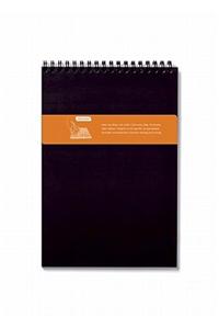 Whitelines Wire Top A5 Black Squared Notebook