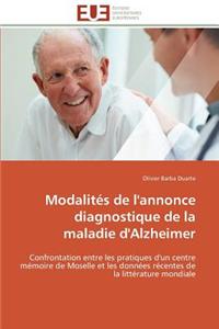 Modalites de L'Annonce Diagnostique de La Maladie D'Alzheimer