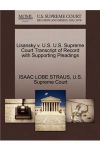 Lisansky V. U.S. U.S. Supreme Court Transcript of Record with Supporting Pleadings