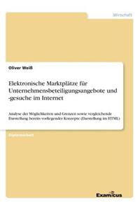 Elektronische Marktplatze Fur Unternehmensbeteiligungsangebote Und -Gesuche Im Internet