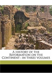 A History of the Reformation on the Continent: In Three Volumes Volume 3