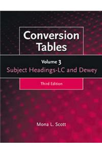 Conversion Tables: v. 1-3: LC-Dewey, Dewey-LC and LC Subject Headings-LC and Dewey