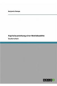 Kapitalausstattung Einer Betriebsstatte