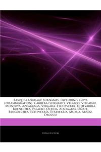 Articles on Basque-Language Surnames, Including: Goya (Disambiguation), Carrera (Surname), Velasco, Vizcaino, Montoya, Azc Rraga, Vergara, Etcheverry,