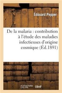 de La Malaria: Contribution A L'Etude Des Maladies Infectieuses D'Origine Cosmique, A L'Occasion: de L'Endemo-Epidemie Grave D'Aerotellurisme Proteifo