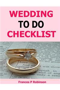 Wedding to Do Checklist