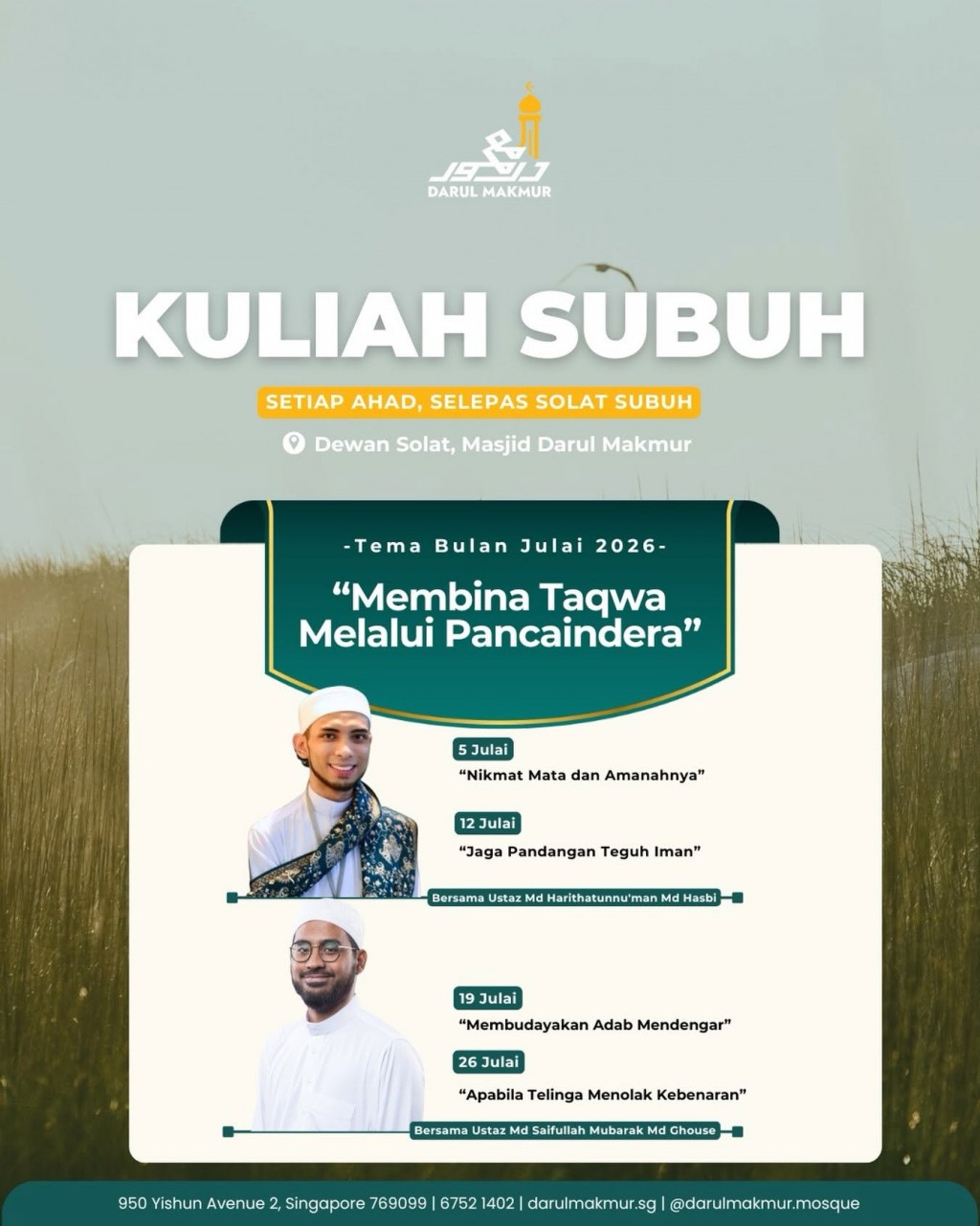 Kuliah Subuh: Membina Taqwa Melalui Pancaindera