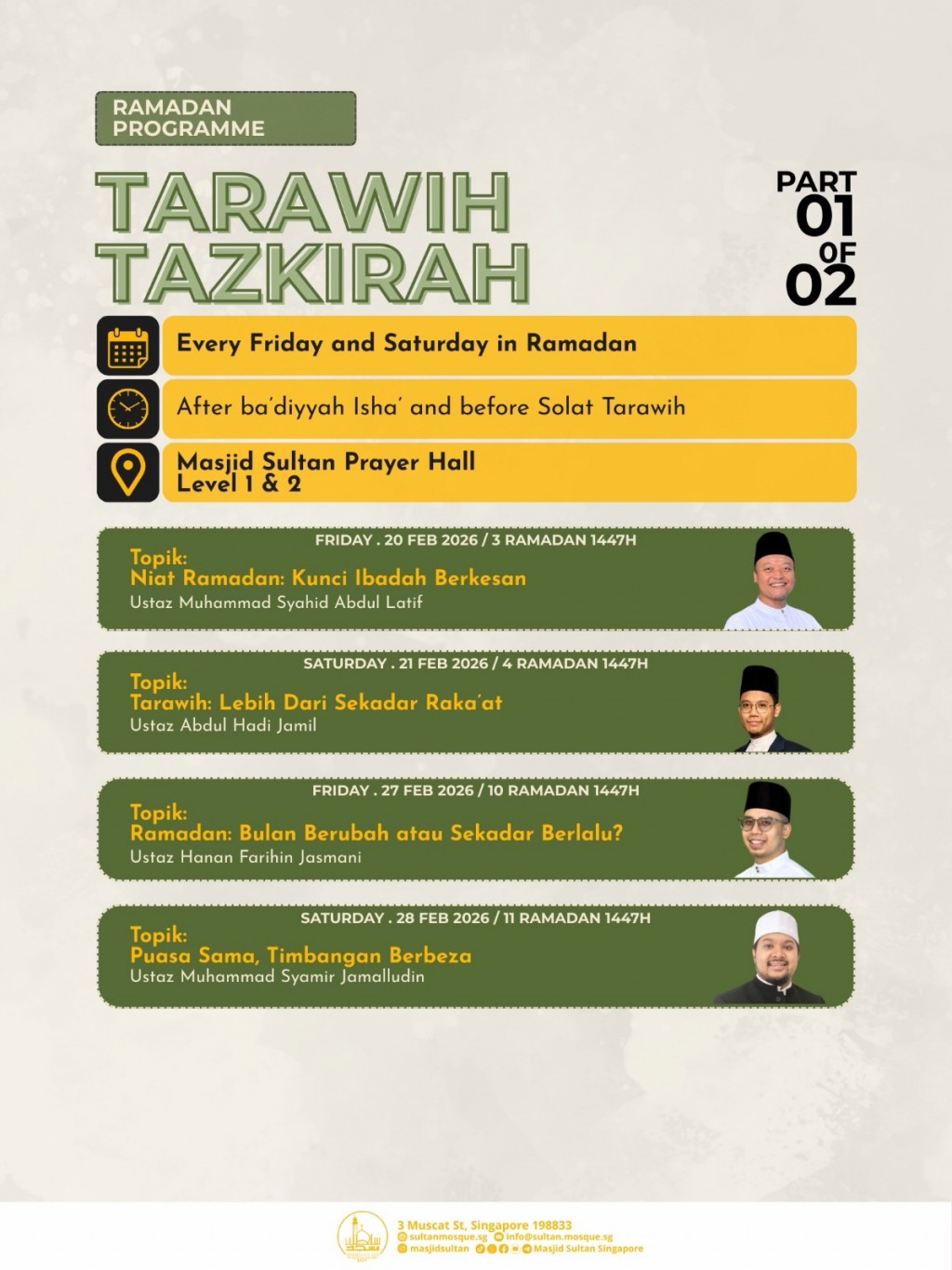 Tarawih Tazkirah #1 | Ramadan Programme