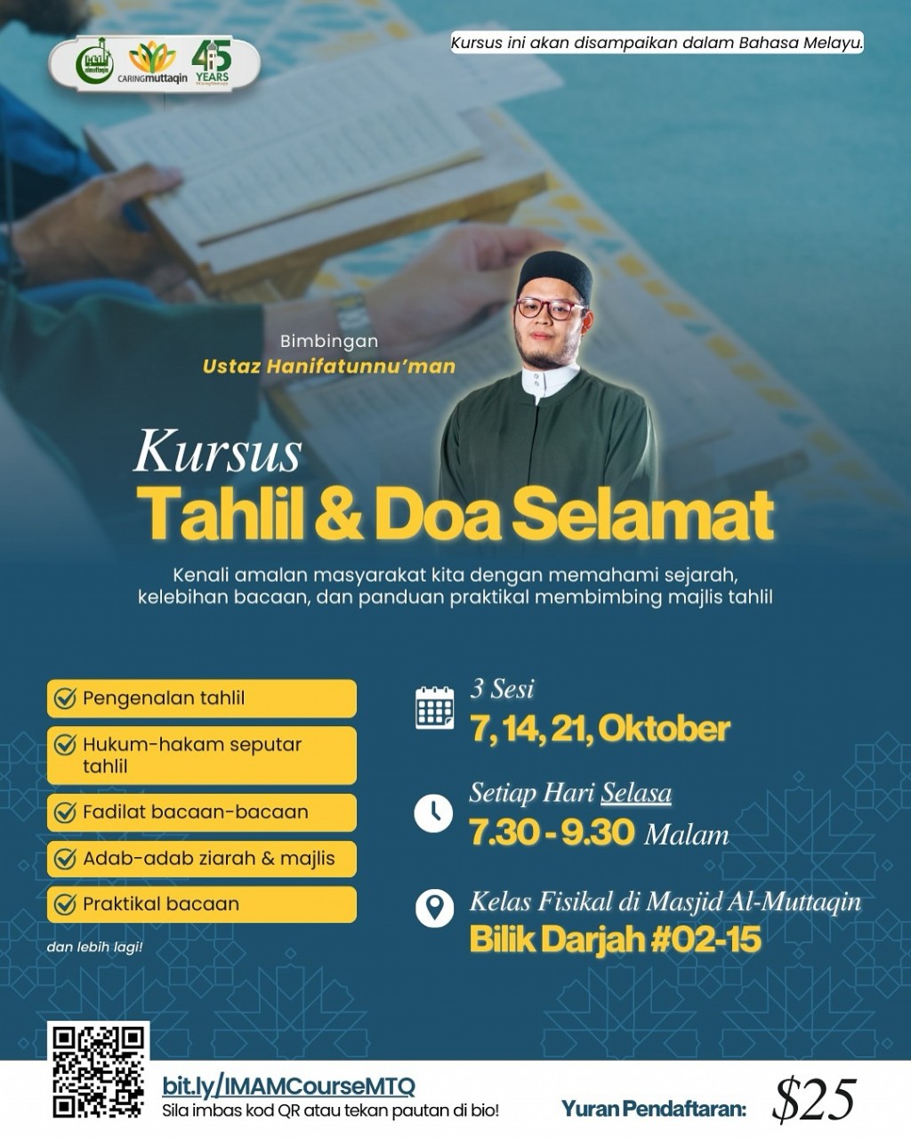 Kursus Tahlil & Doa Selamat - bersama Ust Hanifatunnu'man