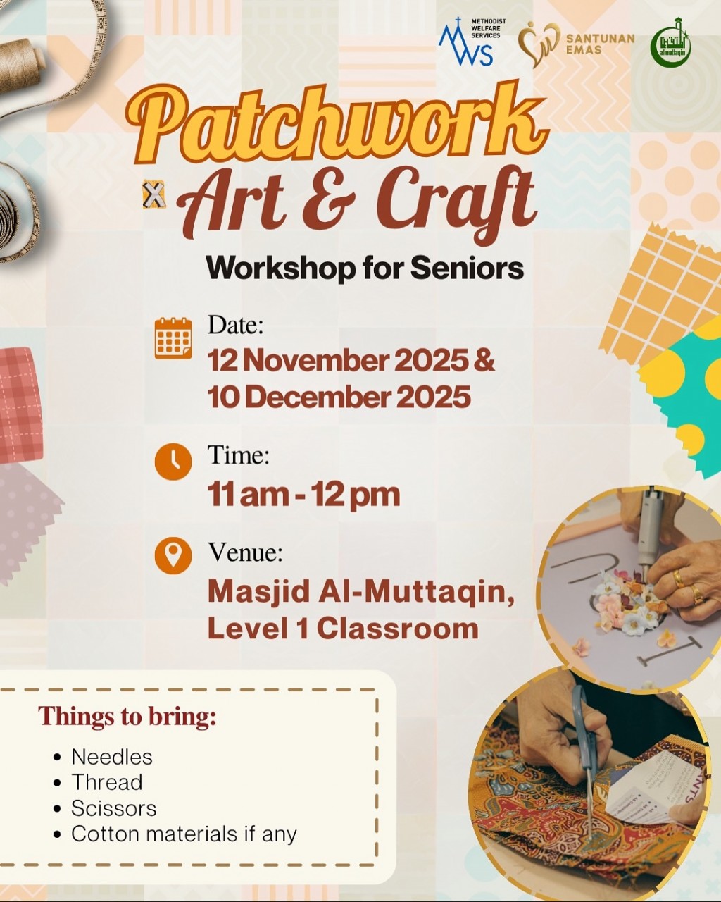 Patchwork  - Art & Craft: Workshop for Seniors