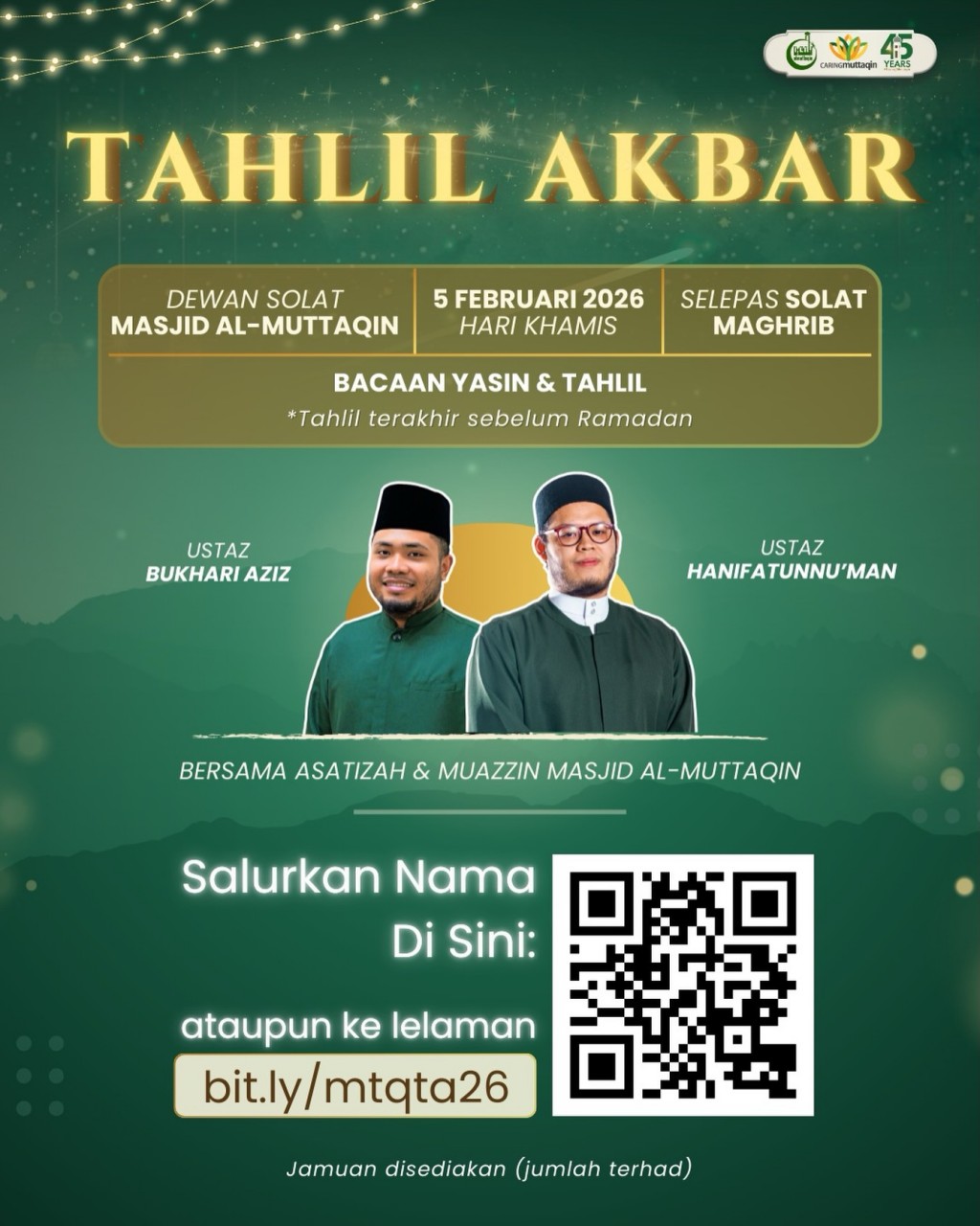 TAHLIL AKBAR: BACAAN SURAH YAASIIN DAN TAHLIL AKBAR