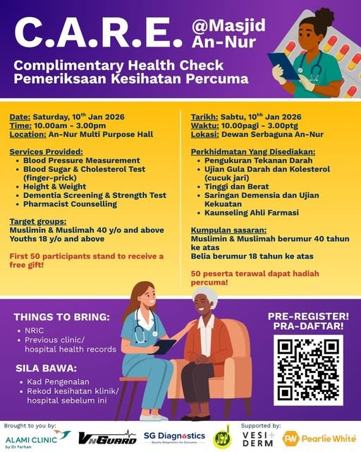 C.A.R.E. Masjid An-Nur: Complimentary Health Check [English & Malay]