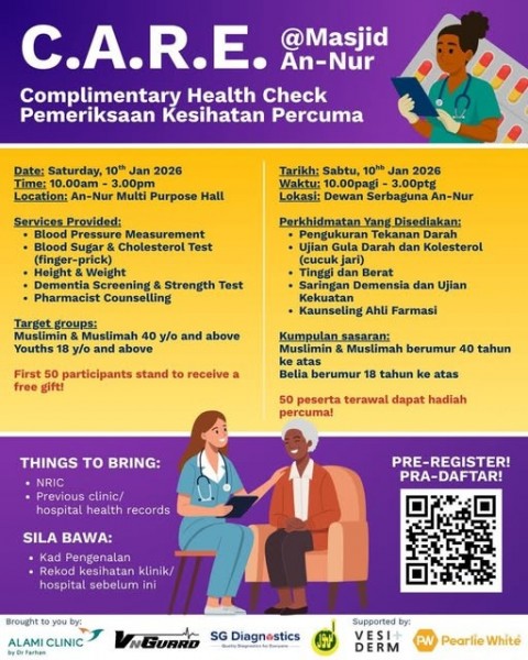 C.A.R.E. Masjid An-Nur: Complimentary Health Check [English & Malay]