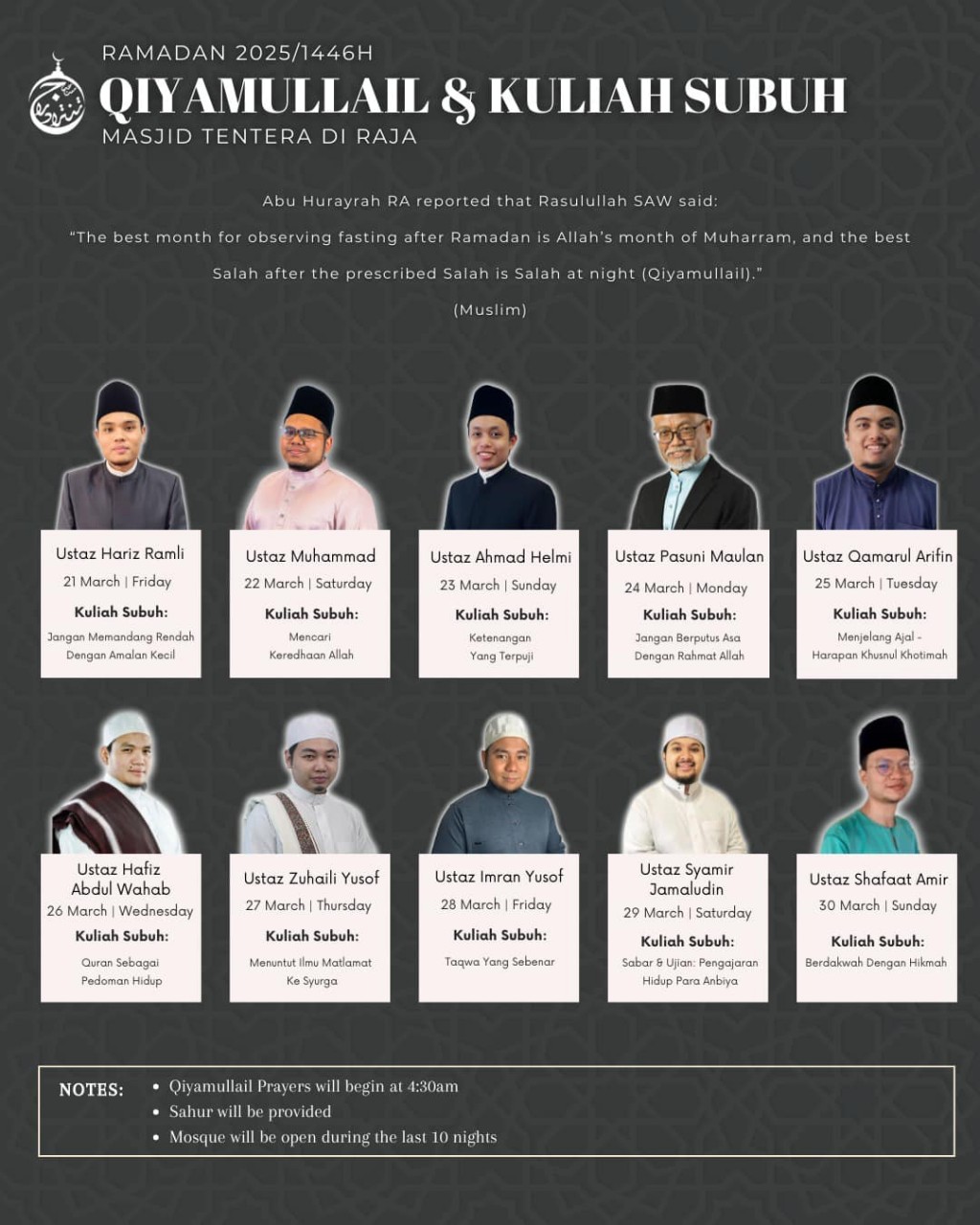 QIYAMULLAIL & KULIAH SUBUH 