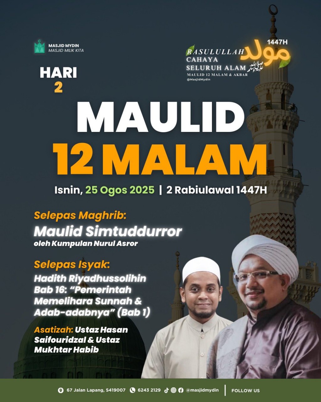 MAULID 12 MALAM: Bacaan Maulid, Qasidah & Tausiyah - Hari 2