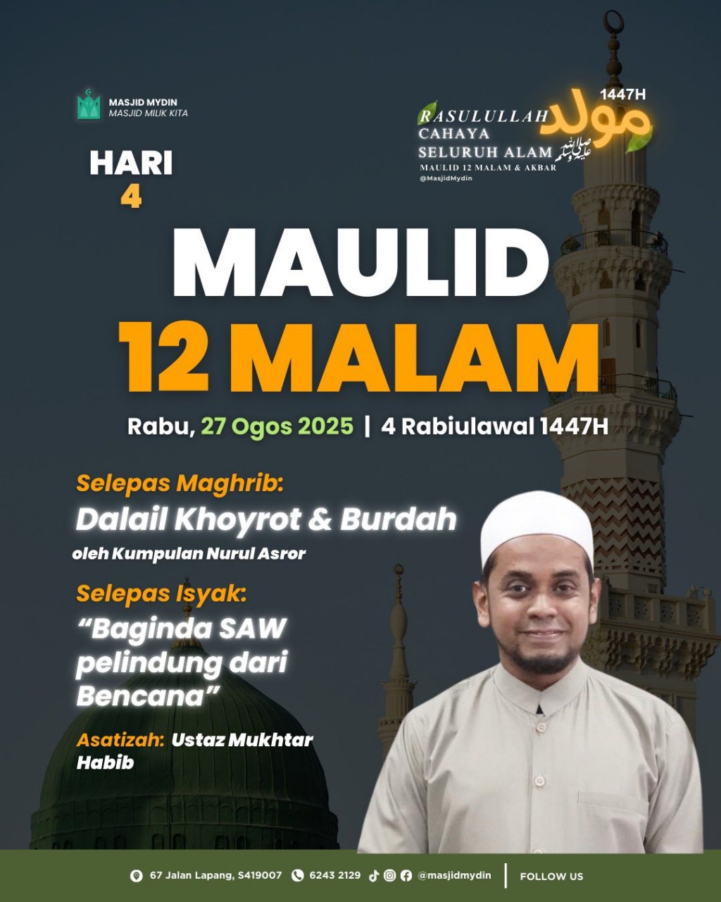 MAULID 12 MALAM: Bacaan Maulid, Qasidah & Tausiyah - Hari 4