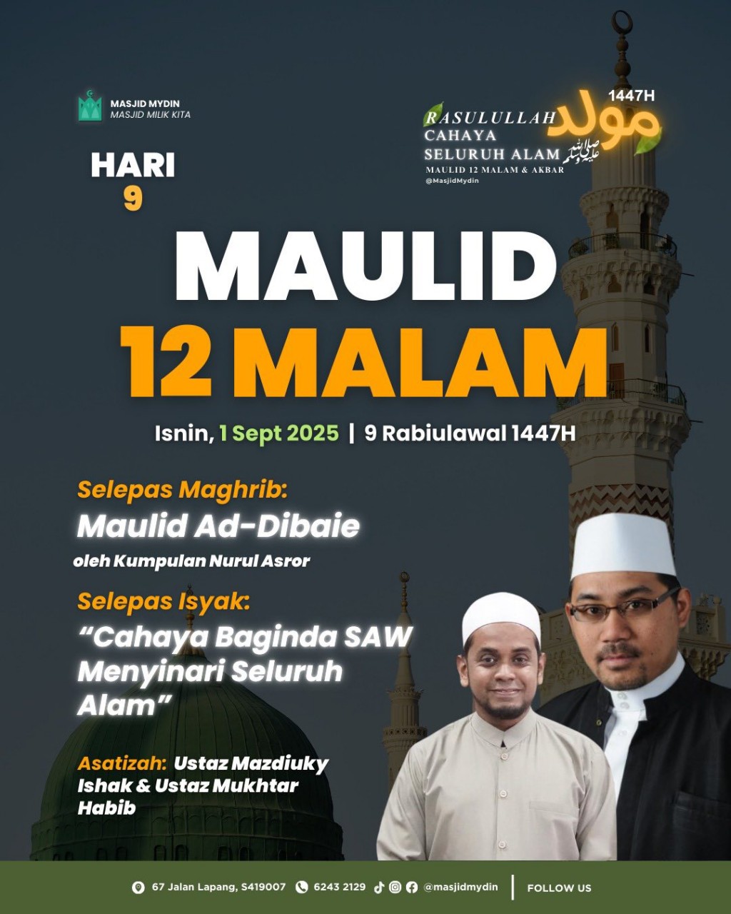 MAULID 12 MALAM: Bacaan Maulid, Qasidah & Tausiyah - Hari 9
