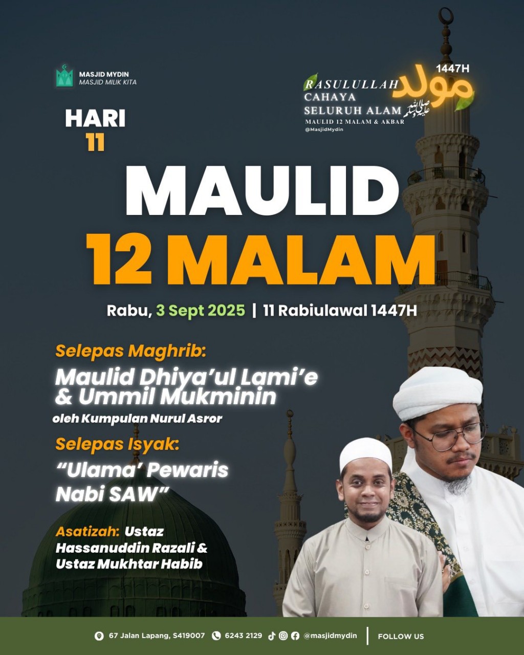 MAULID 12 MALAM: Bacaan Maulid, Qasidah & Tausiyah - Hari 11