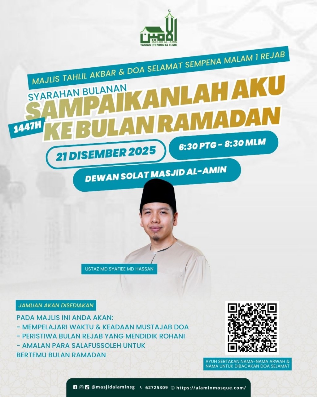 Sampaikanlah Aku Ke Bulan Ramadan - Majlis Tahlil Akbar & Doa Selamat Sempena Malam 1 Rejab
