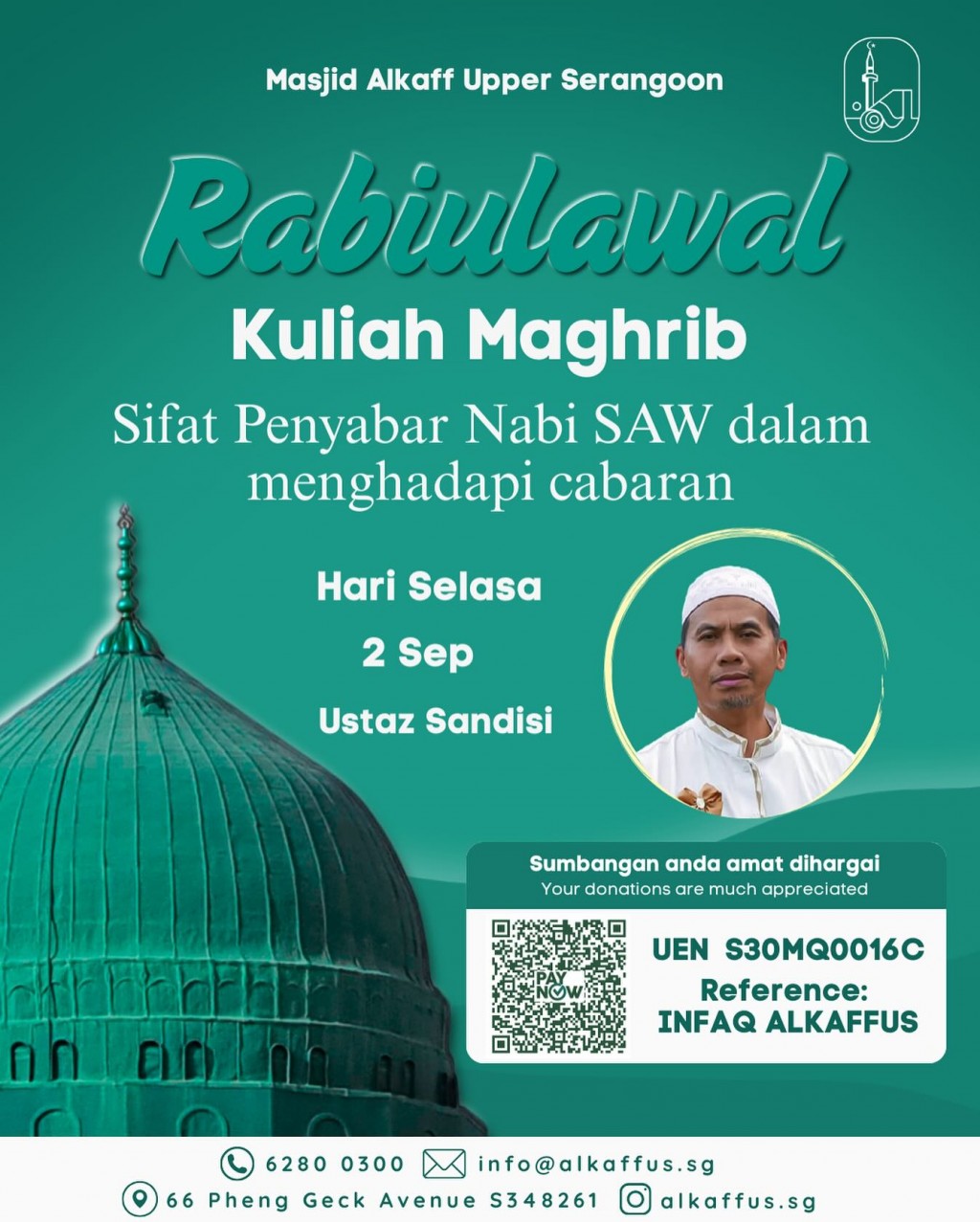 Kuliah Maghrib - Rabiulawal: Sifat Penyabar Nabi SAW dalam menghadapi cabaran