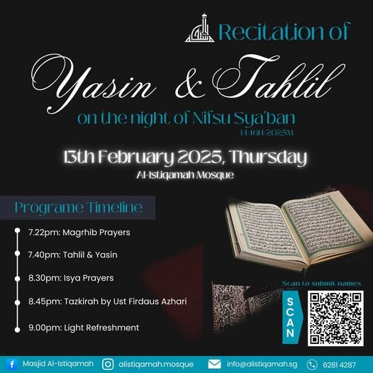 Recitation of Yasin & Tahlil on the Night of Nifsu Sya’ban