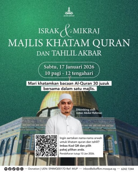 Israk & Mikraj - Majlis Khatam Quran dan Tahlil Akbar