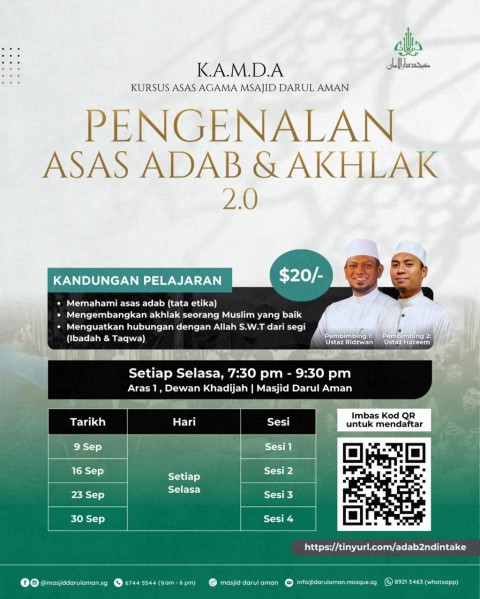 Kursus Asas Agama: Pengenalan Asas Adab & Akhlak 2.0