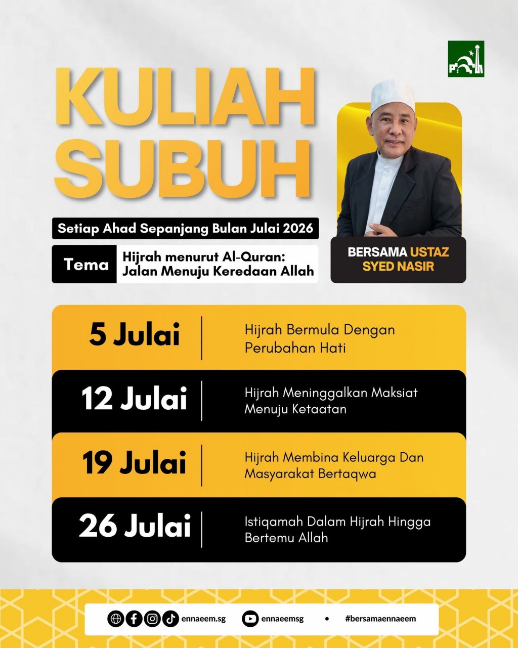 Kuliah Subuh: Hijrah Menurut Al-Quran - Jalan Menuju Keredaan Allah