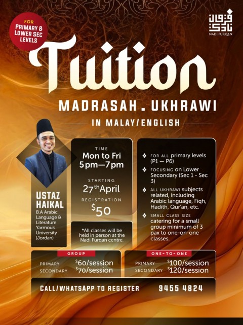 TUITION MADRASAH UKHRAWI (IN MALAY/ENGLISH)