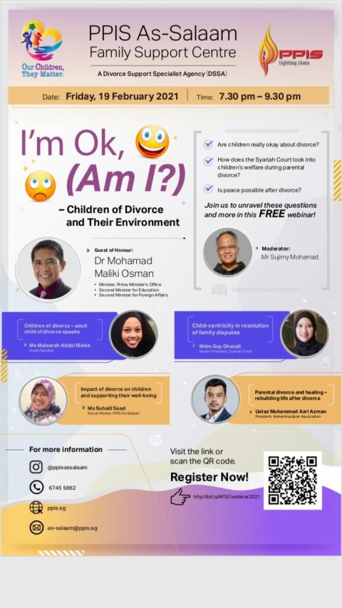 PPIS As-Salaam Webinar: “I’m Ok (Am I?)” - Children of Divorce and Their Environment