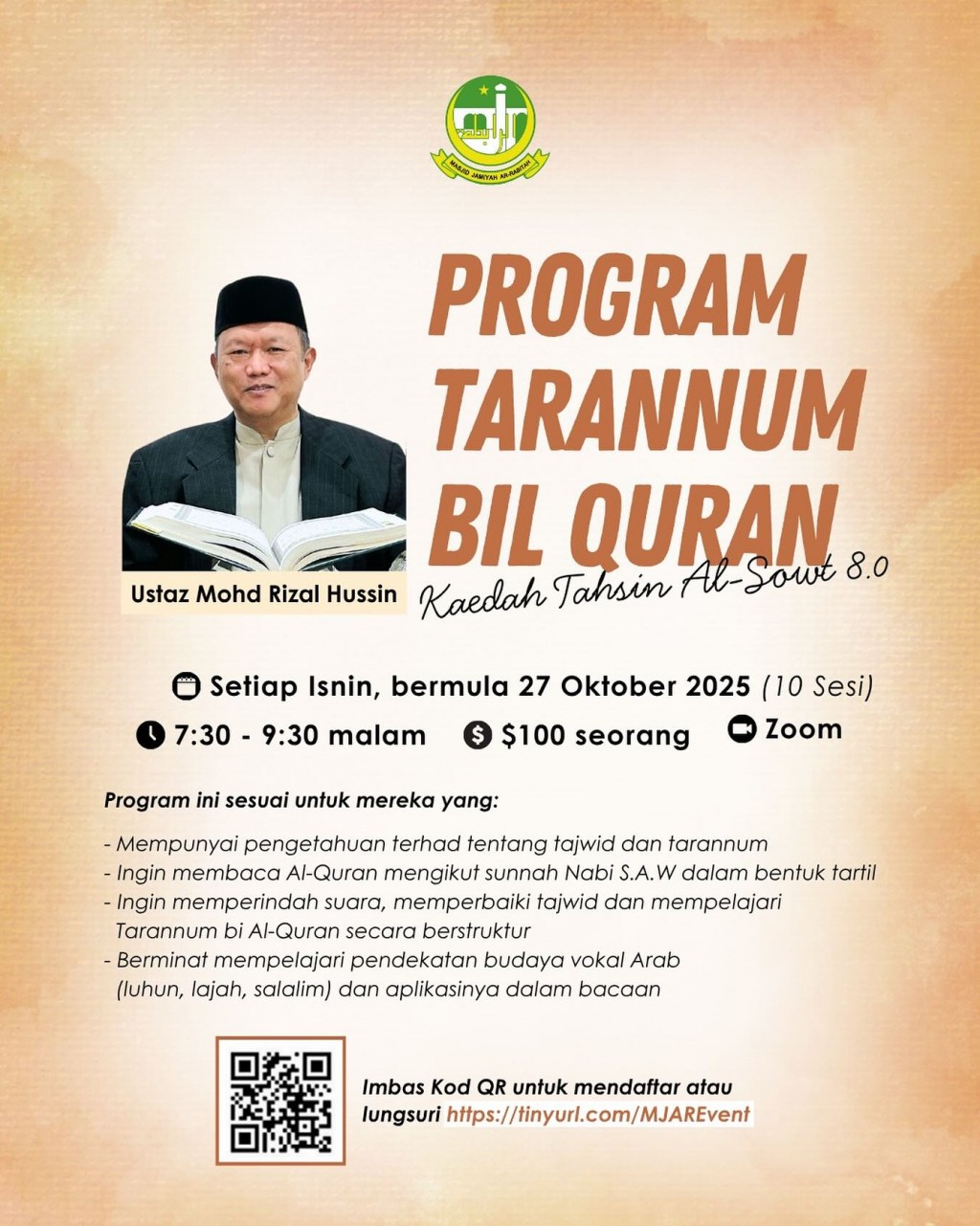 Program Tarannum Bil Quran: Kaedah Tahsin Al-Sowt 8.0