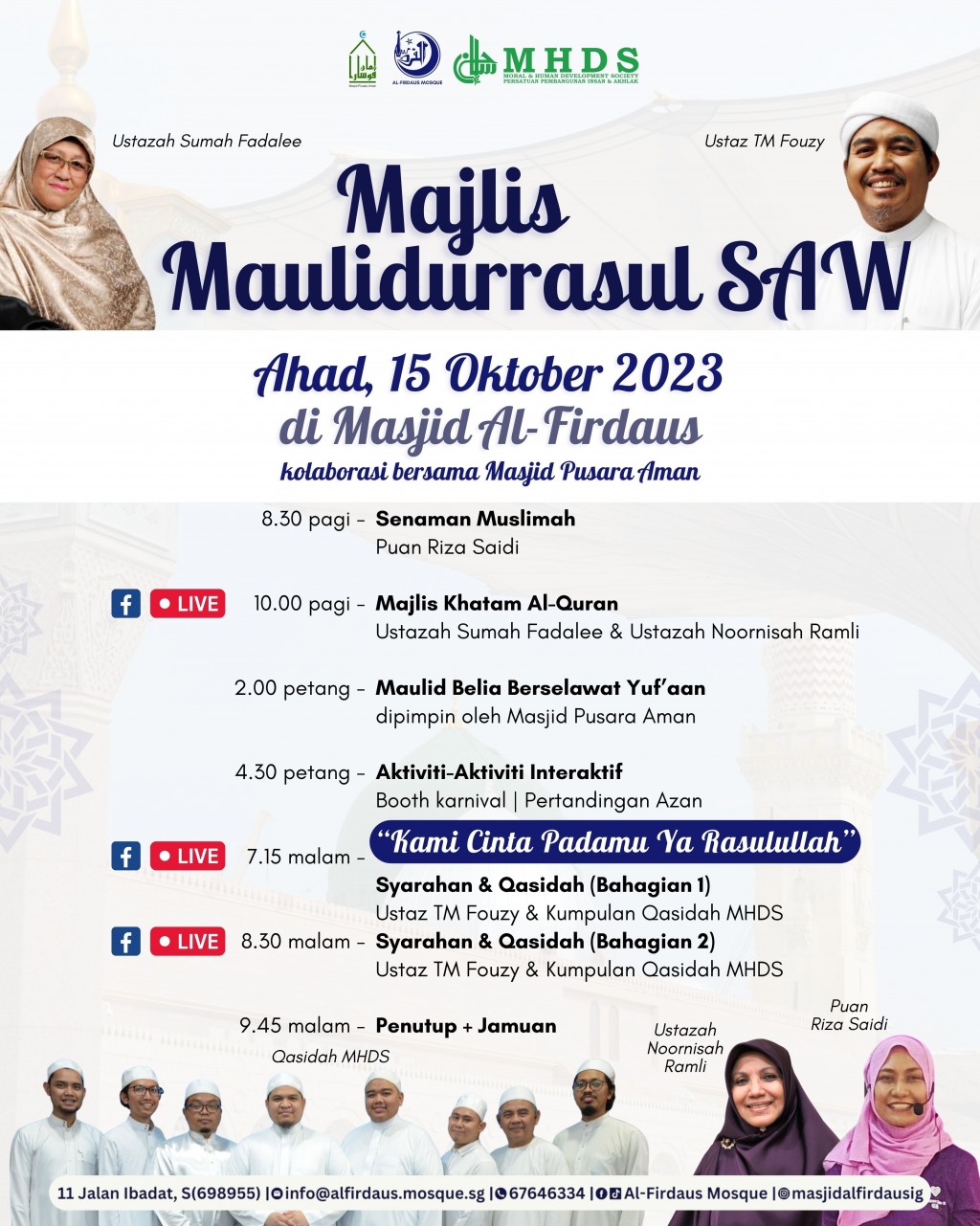 Majlis Maulidurrasul SAW kolaborasi bersama Masjid Al-Firdaus
