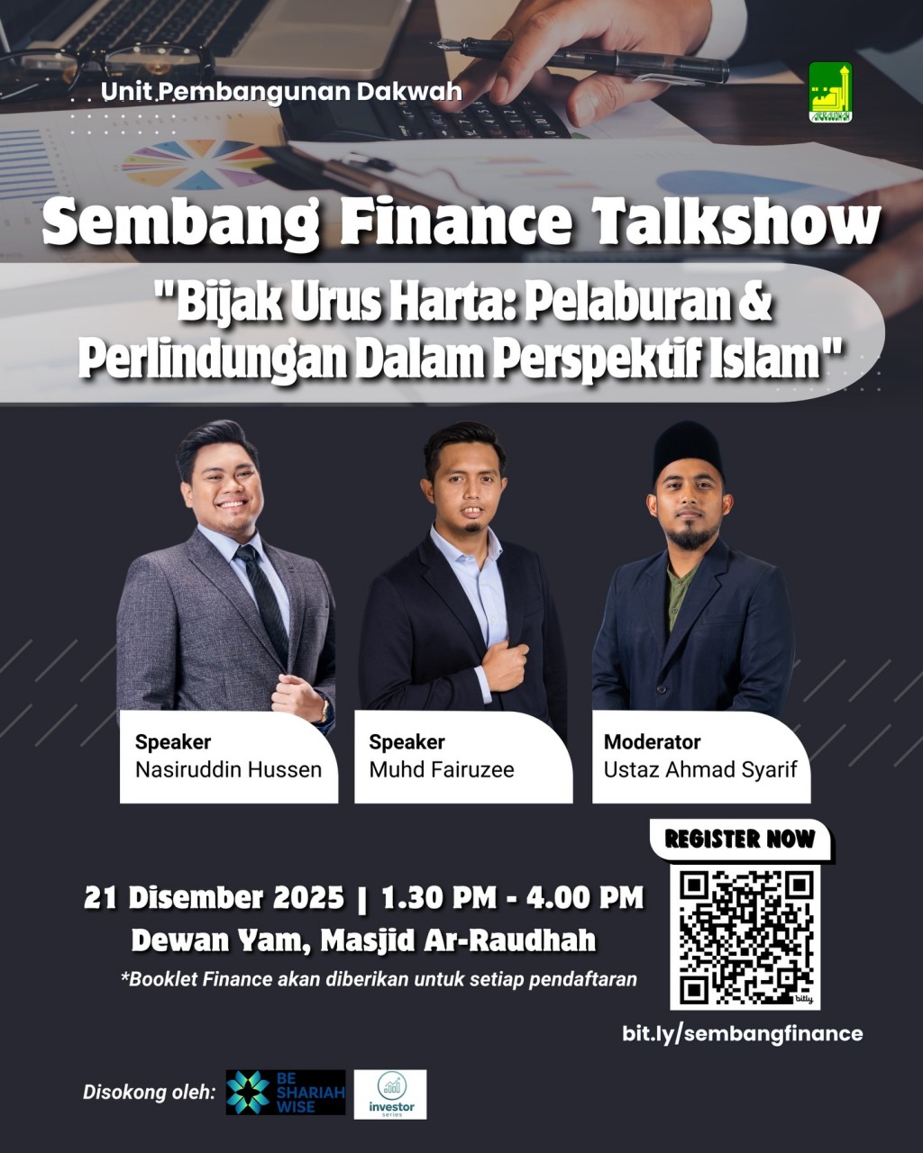 Sembang Finance Talkshow: Bijak Urus Harta - Pelaburan & Perlindungan Dalam Perspektif Islam
