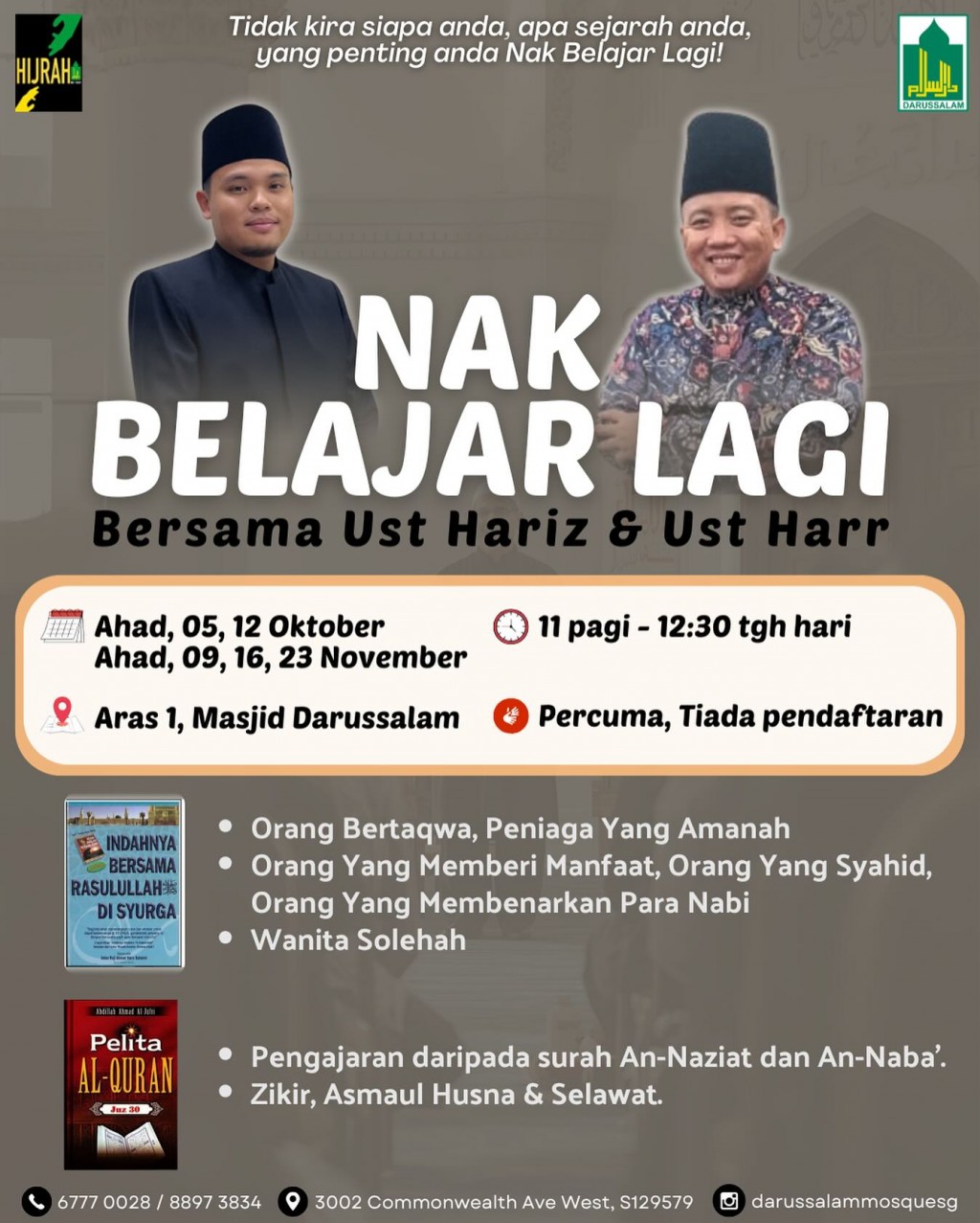 Nak Belajar Lagi - Bersama Ust Hariz Ramli & Ust Harr
