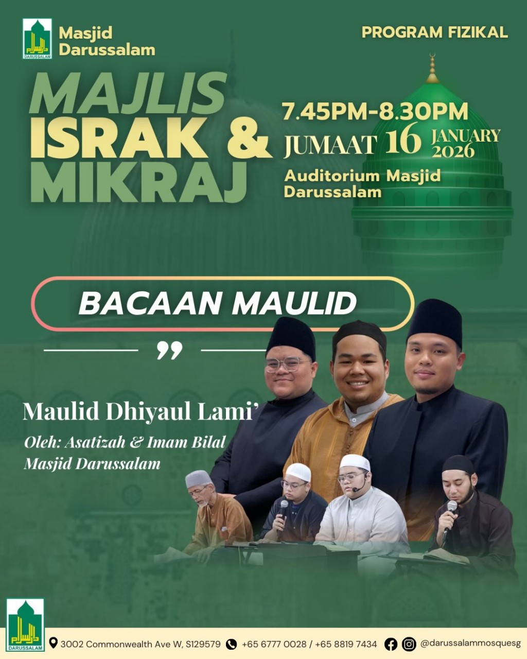 Bacaan Maulid: Maulid Dhiyaul Lami’ | Majlis Israk & Mikraj 1447H