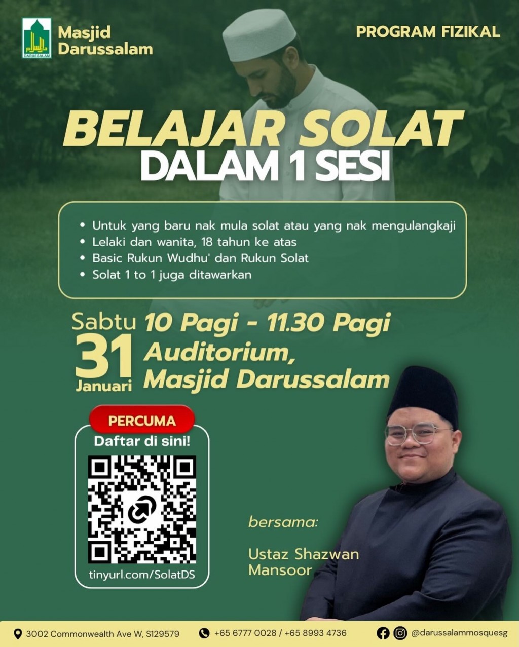 KELAS BELAJAR SOLAT - Bersama Ustaz Shazwan Mansoor