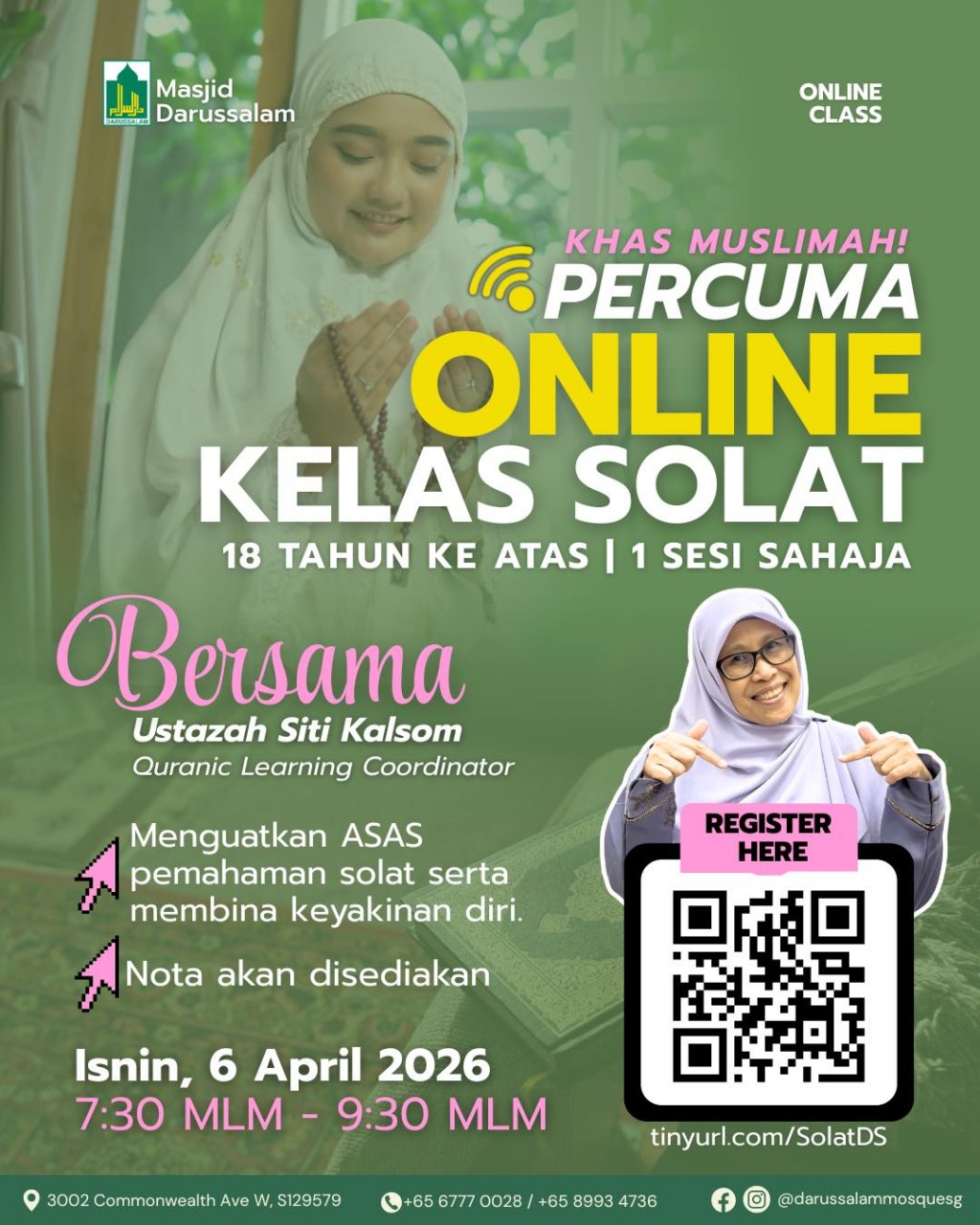 Kelas Solat Online – Khas untuk Muslimah