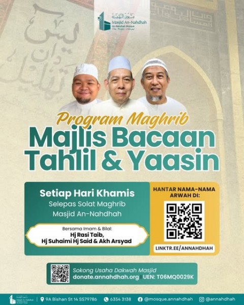 Program Maghrib: Majlis Bacaan Tahlil & Yaasin
